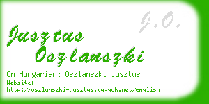 jusztus oszlanszki business card
